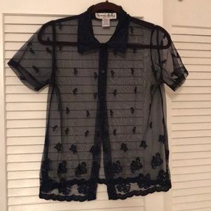 Transparent dark blue top